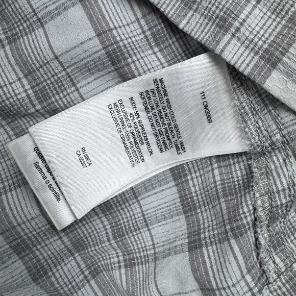 Mountain Hardwear Button Up Shirt Men’s Large Gray Wicking Vented Hiking Plaid - Picture 3 of 7